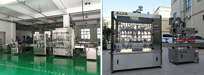 星火車間展示液體食品灌裝機械及牛奶食品灌裝機